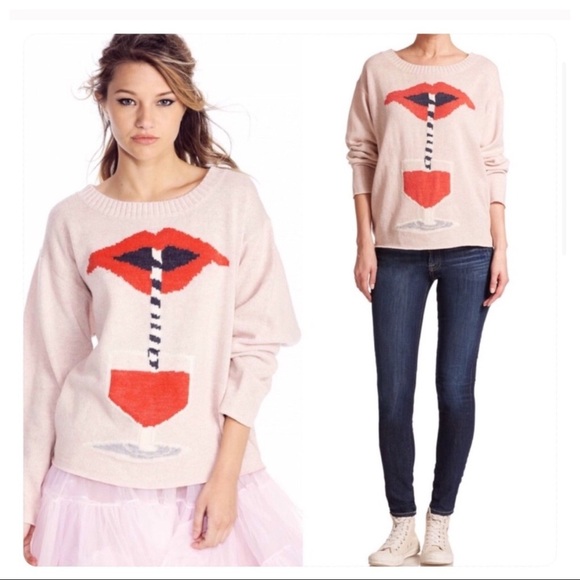 New Wildfox Couture Suck it Up Vineyard Sweater - Picture 2 of 6